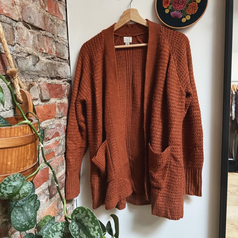 A New Day | Rust Cardigan Sweater